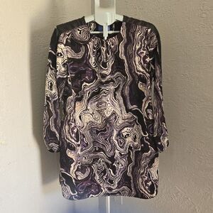 Simply Vera Vera Wang Purple Bishop Sleeve Dress